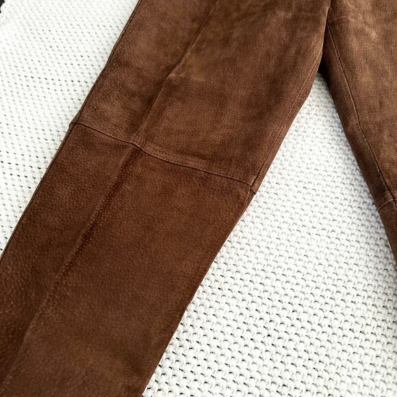 Contrasts Vintage Deadstock Brown Leather High Rise Straight Leg Pants 11 Korea - Picture 6 of 9